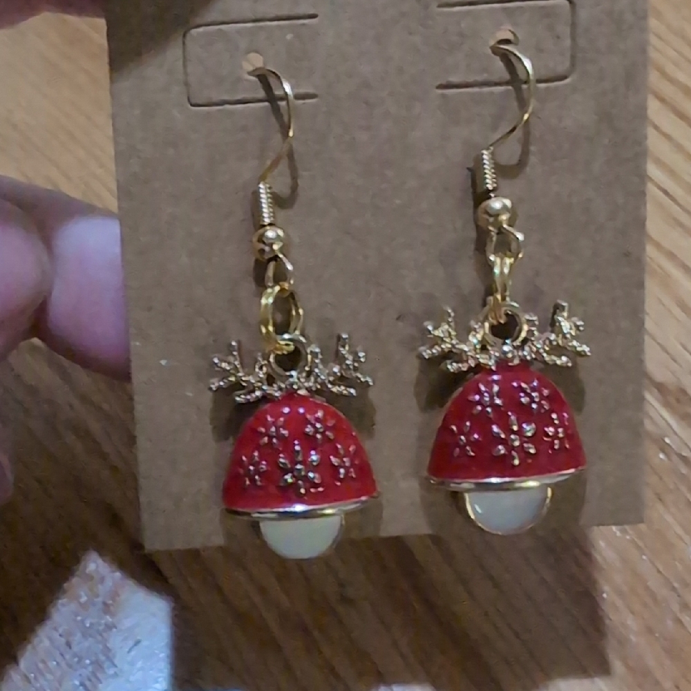 Festive Red and Gold Earrings